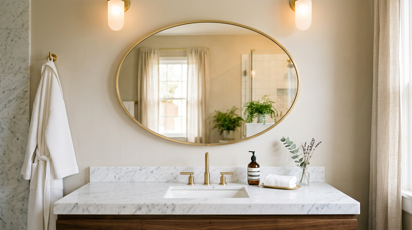 11 Elegant Oval Bathroom Mirror Ideas for a Soft Touch